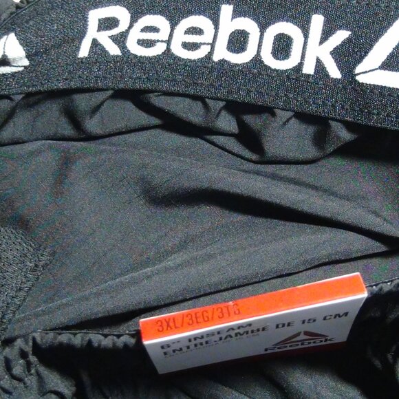 REEBOK Big Men's Classic Polyester 6" Inseam Runners Shorts Black Size 3XL - Picture 13 of 15